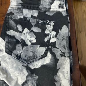 7 for man kind black floral jeans women 4P